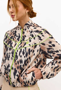 Jaqueta bomber com bolsos e recortes estampada Pure