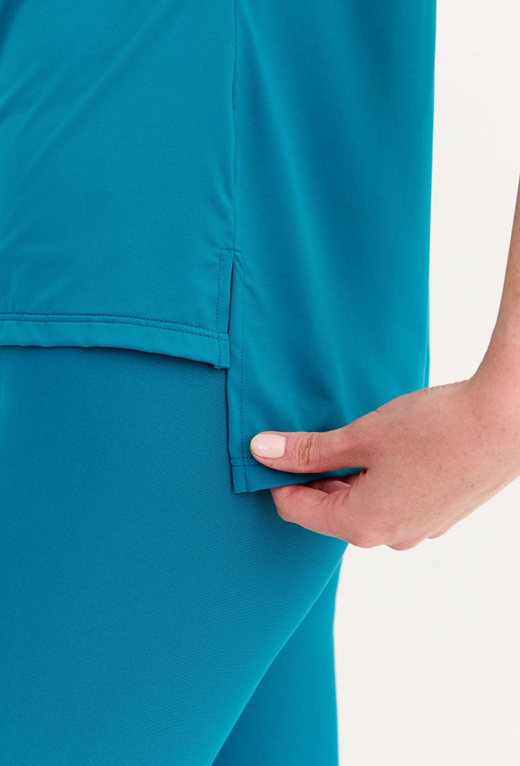 Tshirt alongada nas costas lisa azul atlântico Al mare