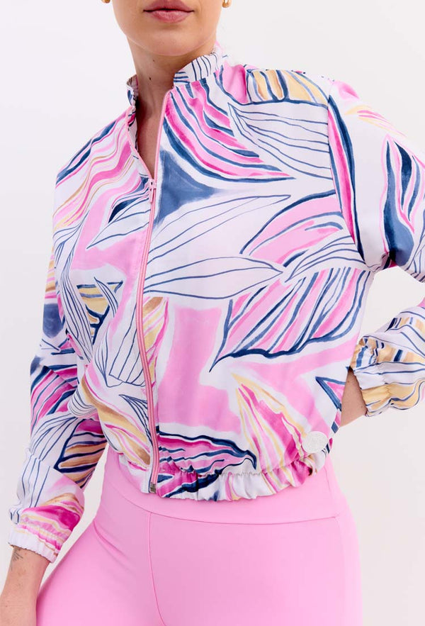 Jaqueta bomber com bolsos estampada Aurora