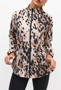Jaqueta parka alongada corta vento estampada Pure
