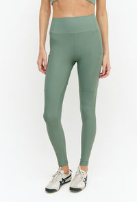 Legging com recorte e bolso lateral lisa verde oliva Deep