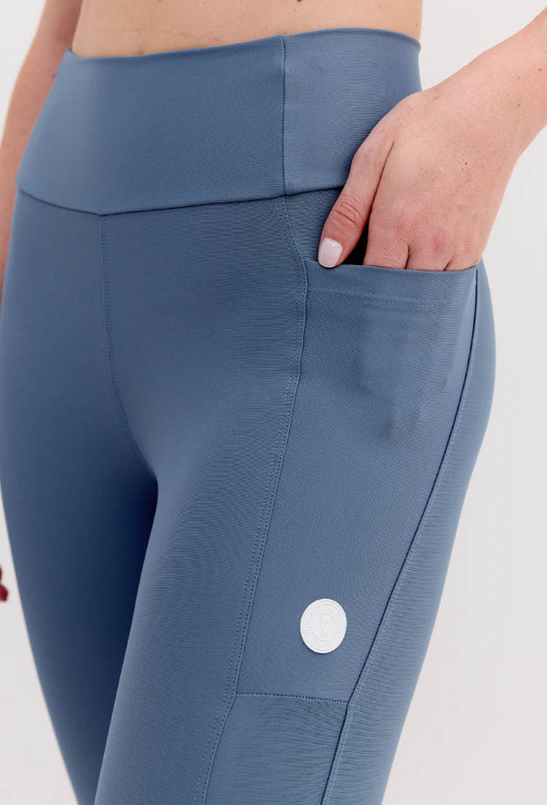 Legging lisa azul índigo com bolsos Aurora