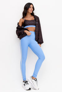 Legging lisa azul fly com viés lateral Magna