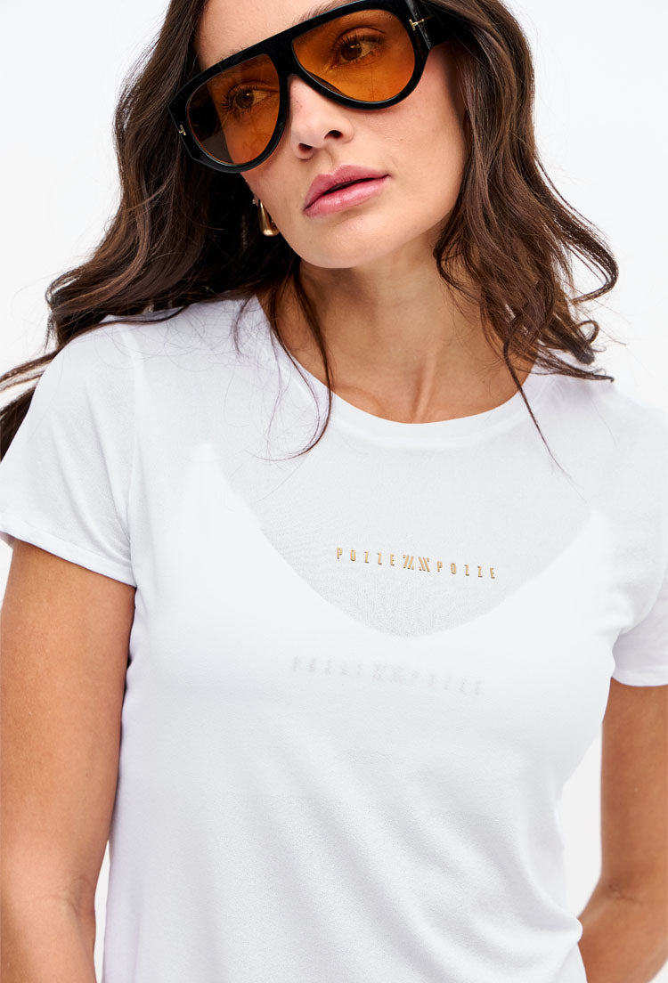Tshirt slim branco cristal Pulsa