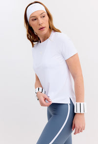 Tshirt alongada nas costas lisa branco cristal Aurora