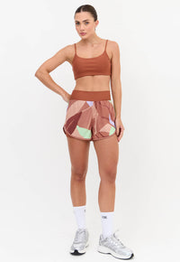 Conjunto Shorts duplo estampado com bolso + Top faixa dupla face com bojo removível Aura