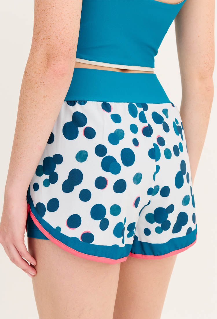 Shorts duplo azul atlântico com bolso estampado Poá Al mare