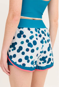 Shorts duplo azul atlântico com bolso estampado Poá Al mare