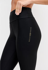 Legging com recorte lisa preto Pulsa