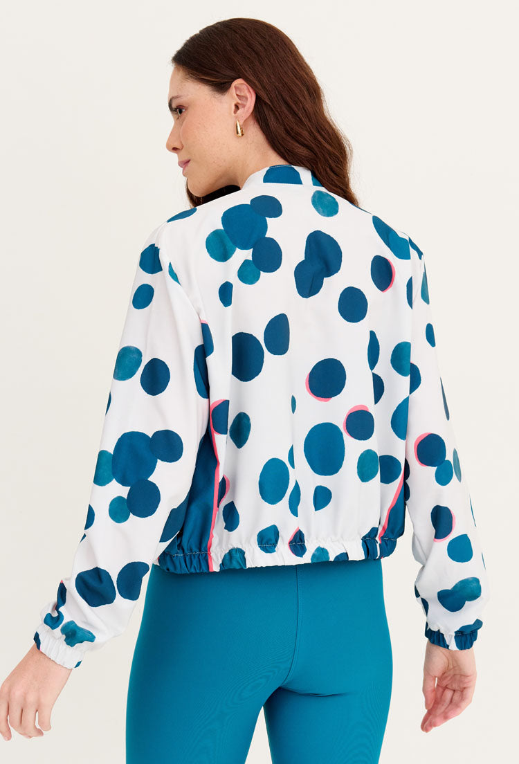 Jaqueta bomber com bolsos estampada poá Al mare