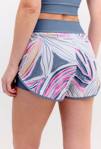 Shorts duplo azul índigo com bolso estampado Aurora