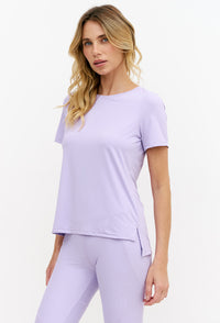 Tshirt alongada nas costas lisa lavanda Aura