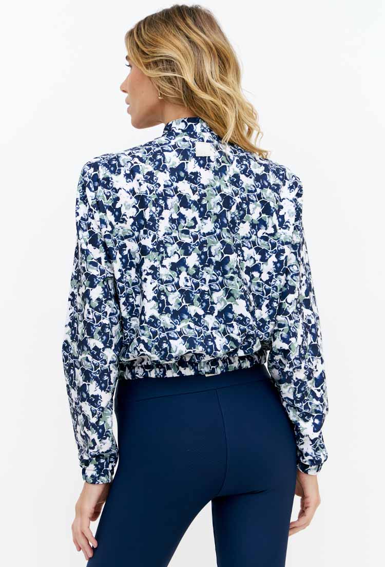Jaqueta bomber com bolsos estampada Deep