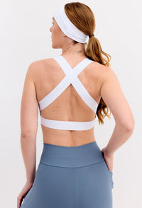 Top dupla face bicolor azul índigo e estampado Aurora