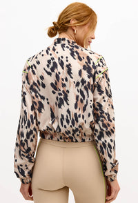 Jaqueta bomber com bolsos e recortes estampada Pure