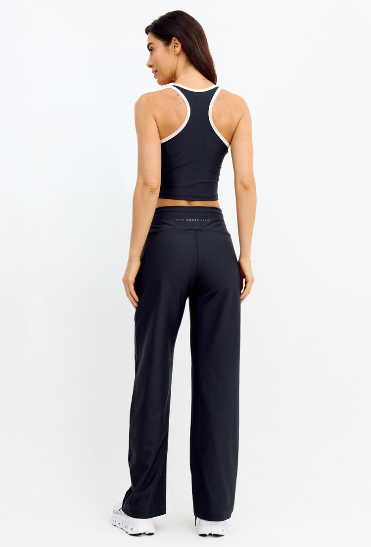 Calça wide leg lisa preto Action