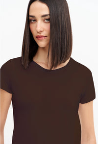 Tshirt slim marrom café Domma