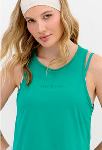 Regata cropped lisa verde folha Lance