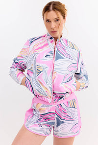 Jaqueta bomber com bolsos estampada Aurora
