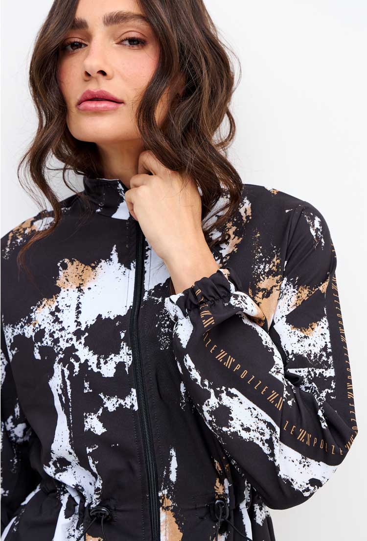 Jaqueta parka alongada corta vento estampada Pulsa