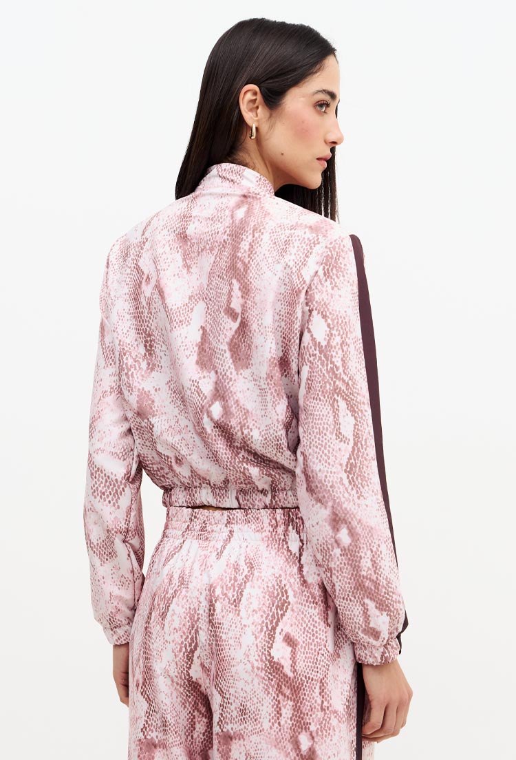 Jaqueta bomber com bolsos frontais estampada Domma