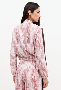 Jaqueta bomber com bolsos frontais estampada Domma