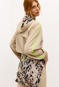 Jaqueta comfy com capuz e bolsos lisa bege árido Pure