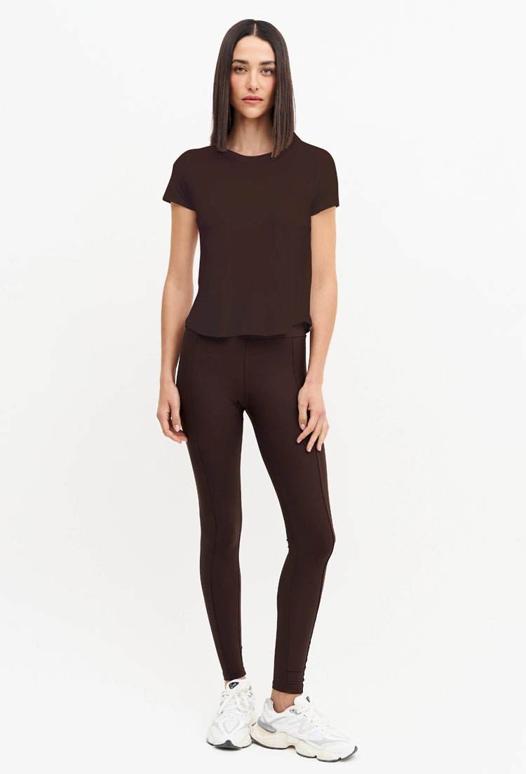 Tshirt slim marrom café Domma