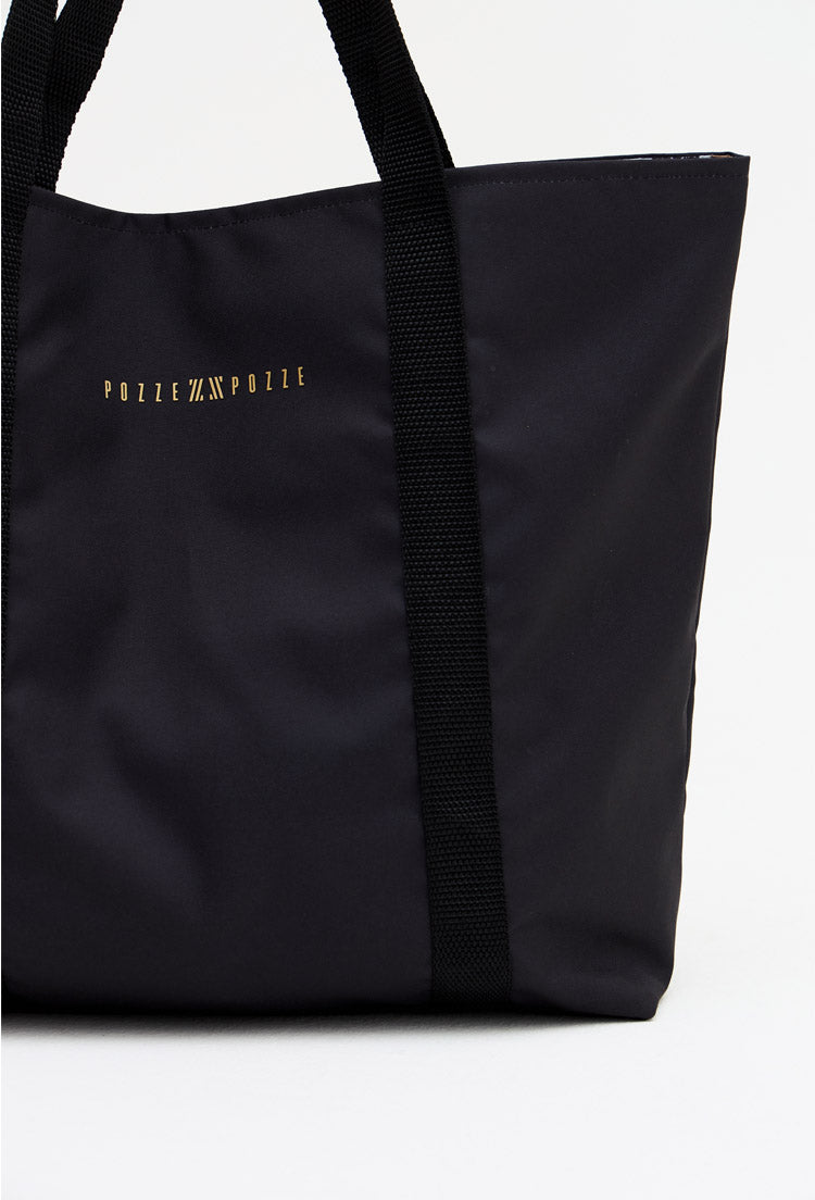Bolsa de alça dupla face lisa preto e estampada Pulsa