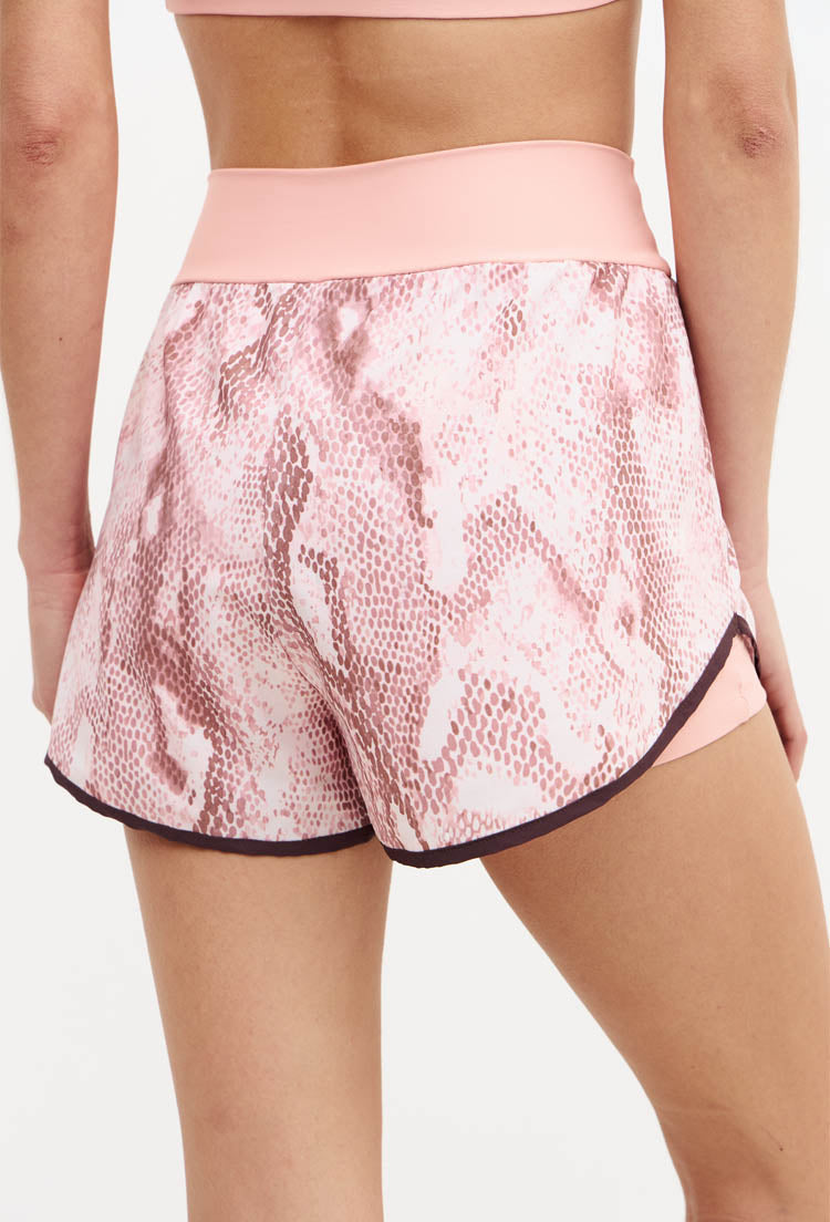 Shorts duplo rose com bolso estampado Domma