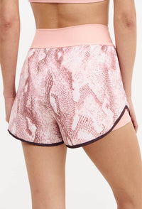 Shorts duplo rose com bolso estampado Domma