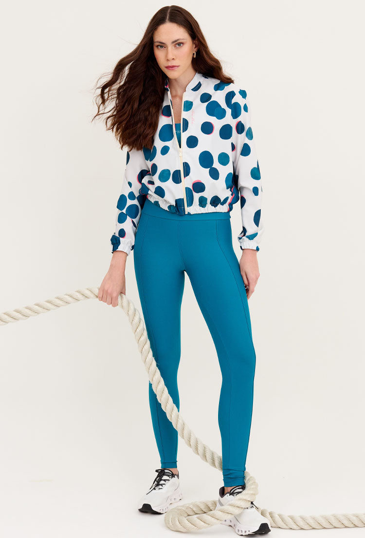 Jaqueta bomber com bolsos estampada poá Al mare