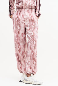 Calça wide leg estampada com faixa lateral e bolsos Domma