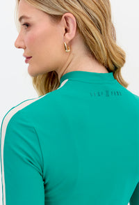 Jaqueta slim de malha com recorte e bolso verde Lance