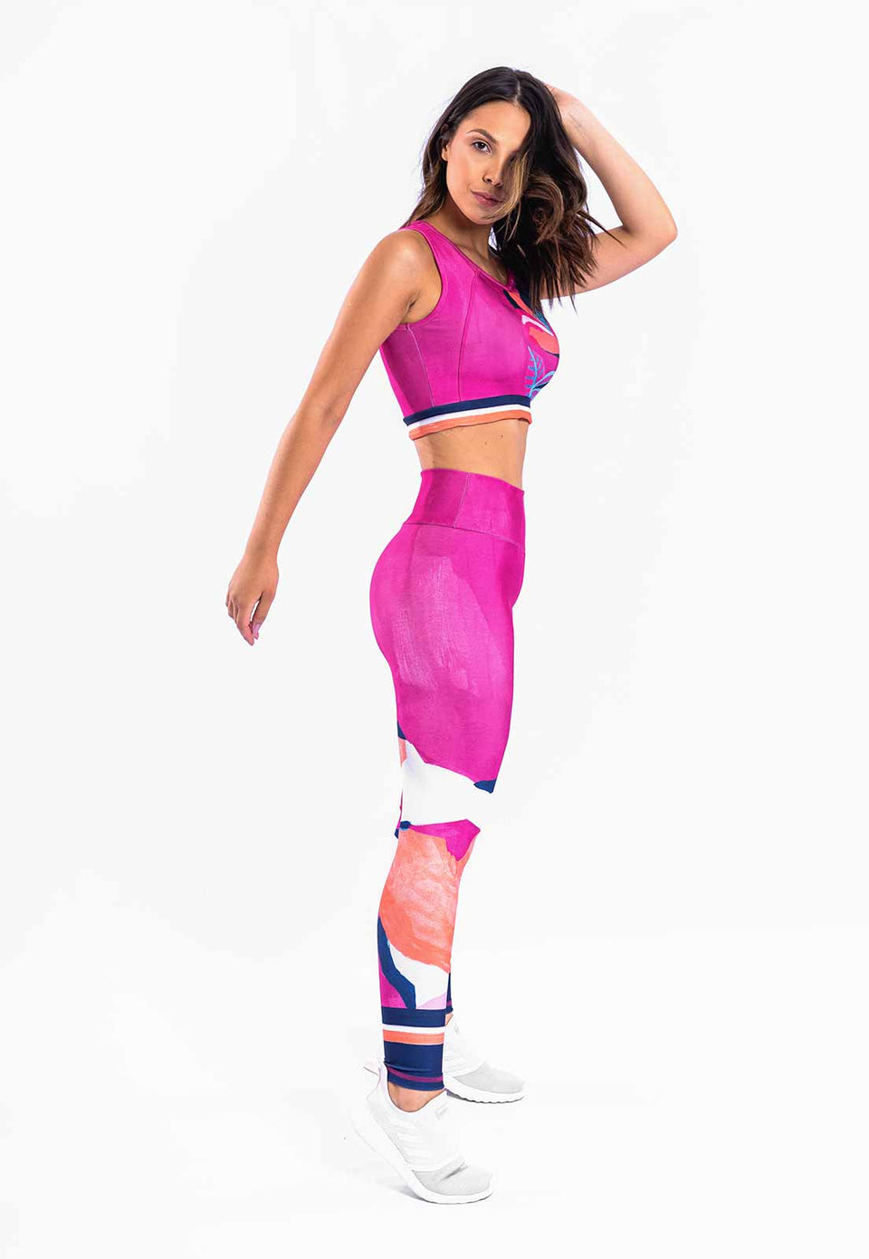 Legging abstrata rosa estampa Acqua