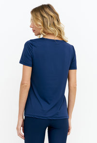 Tshirt alongada nas costas lisa marinho Deep