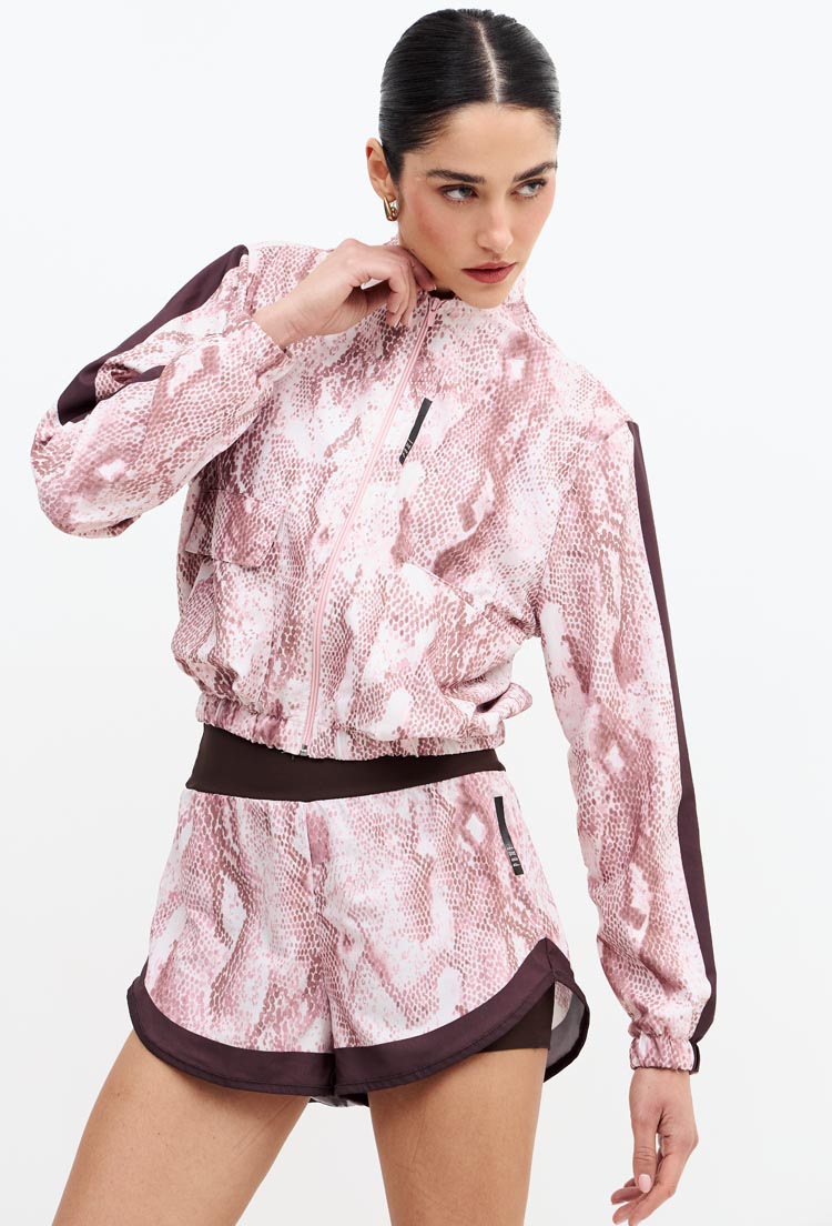 Jaqueta bomber com bolsos frontais estampada Domma