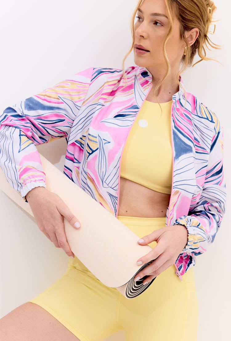 Jaqueta bomber com bolsos estampada Aurora
