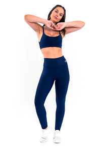 Conjunto Top dupla face+Legging lisa Acqua