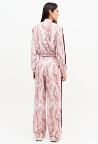 Calça wide leg estampada com faixa lateral e bolsos Domma