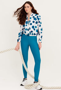 Legging com recorte lisa azul atlântico Al mare