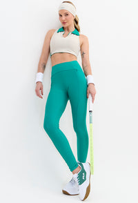 Legging com bolsos lisa verde folha Lance