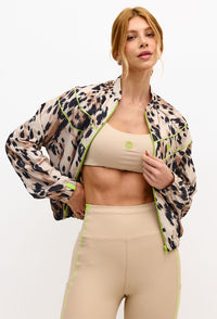 Jaqueta bomber com bolsos e recortes estampada Pure