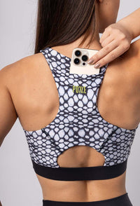 Top running dupla face com bolso estampa Action