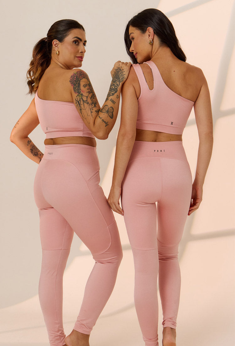 Legging lisa rose shine com bolsos Solare