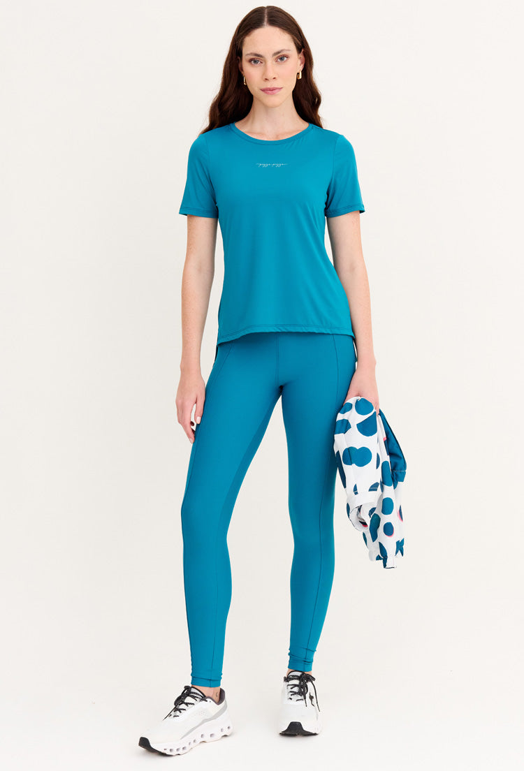 Tshirt alongada nas costas lisa azul atlântico Al mare