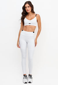 Top liso branco cristal com elástico personalizado Pulsa