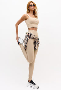 Legging lisa bege árido Pure
