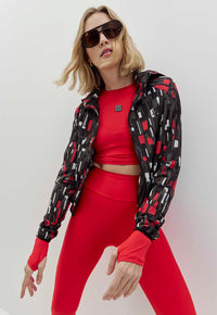 Tshirt cropped manga longa vermelho carmim Voá