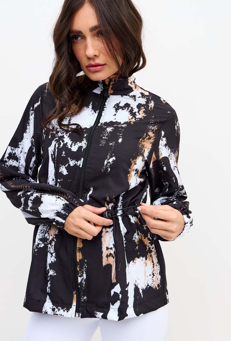 Jaqueta parka alongada corta vento estampada Pulsa
